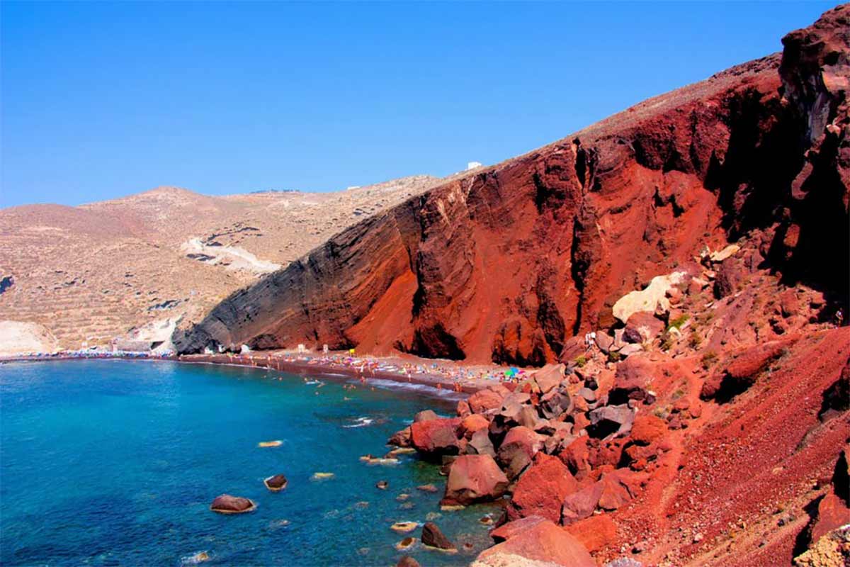 Red Beach, Santorini in Grecia