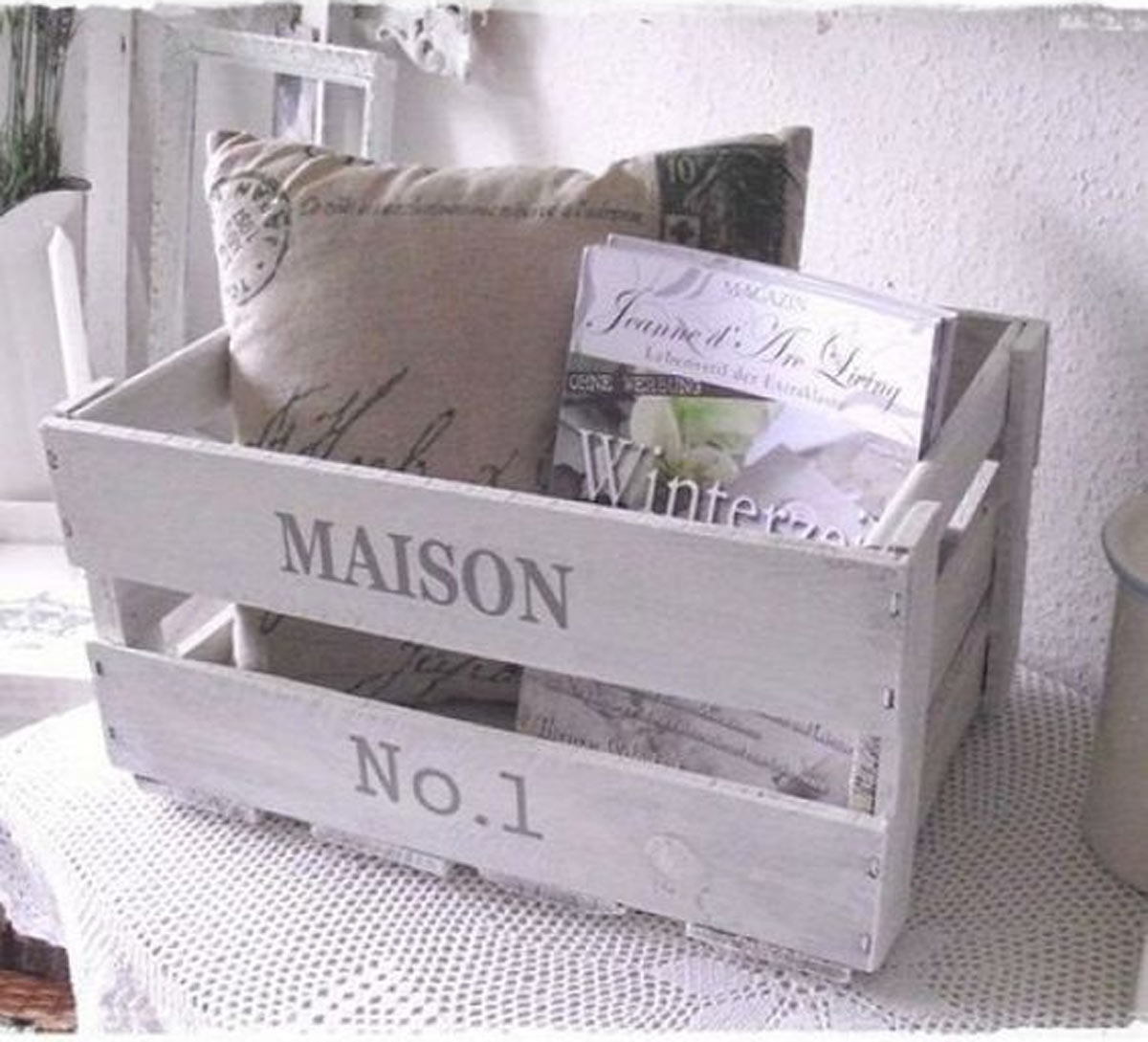 Cassette di legno shabby chic