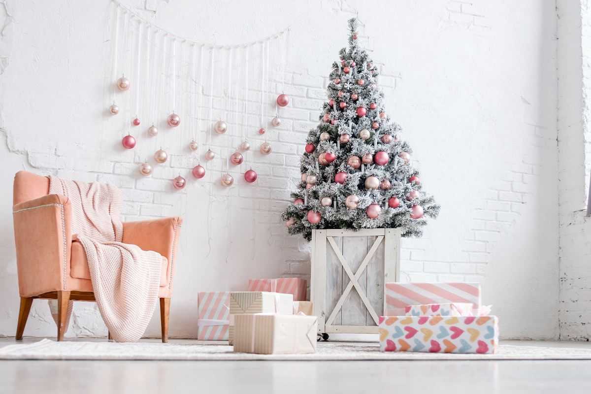 albero di natale in stile shabby chic