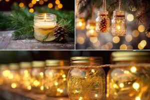 come creare candele natalizie con barattoli