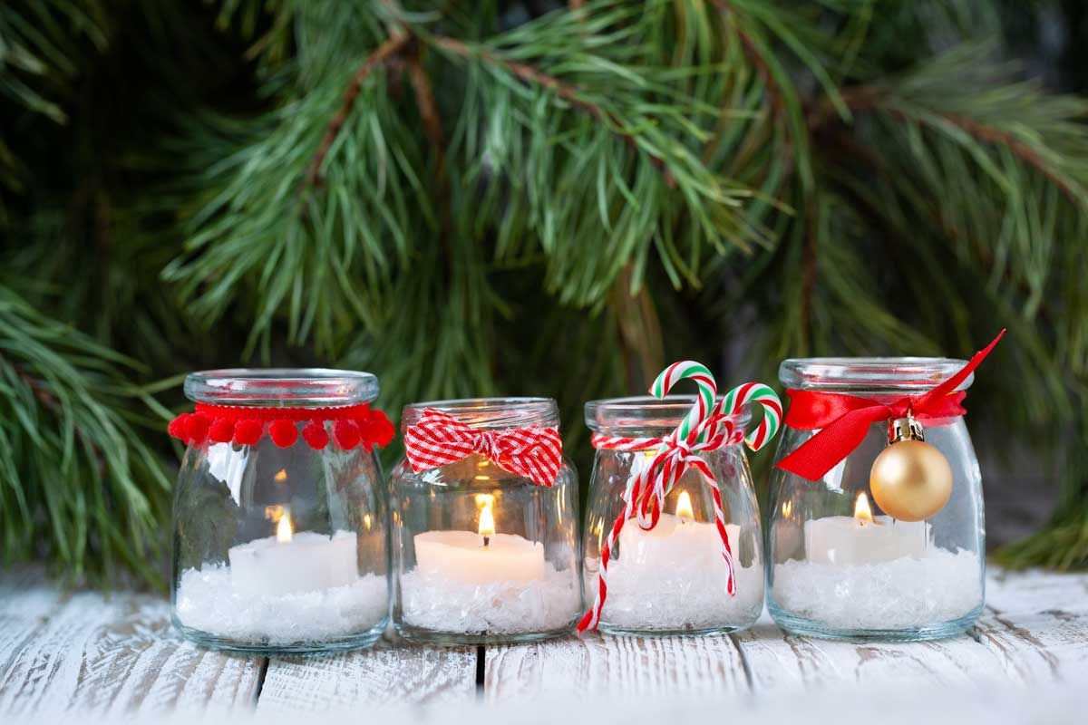 come decorare barattoli di vetro per fare candele