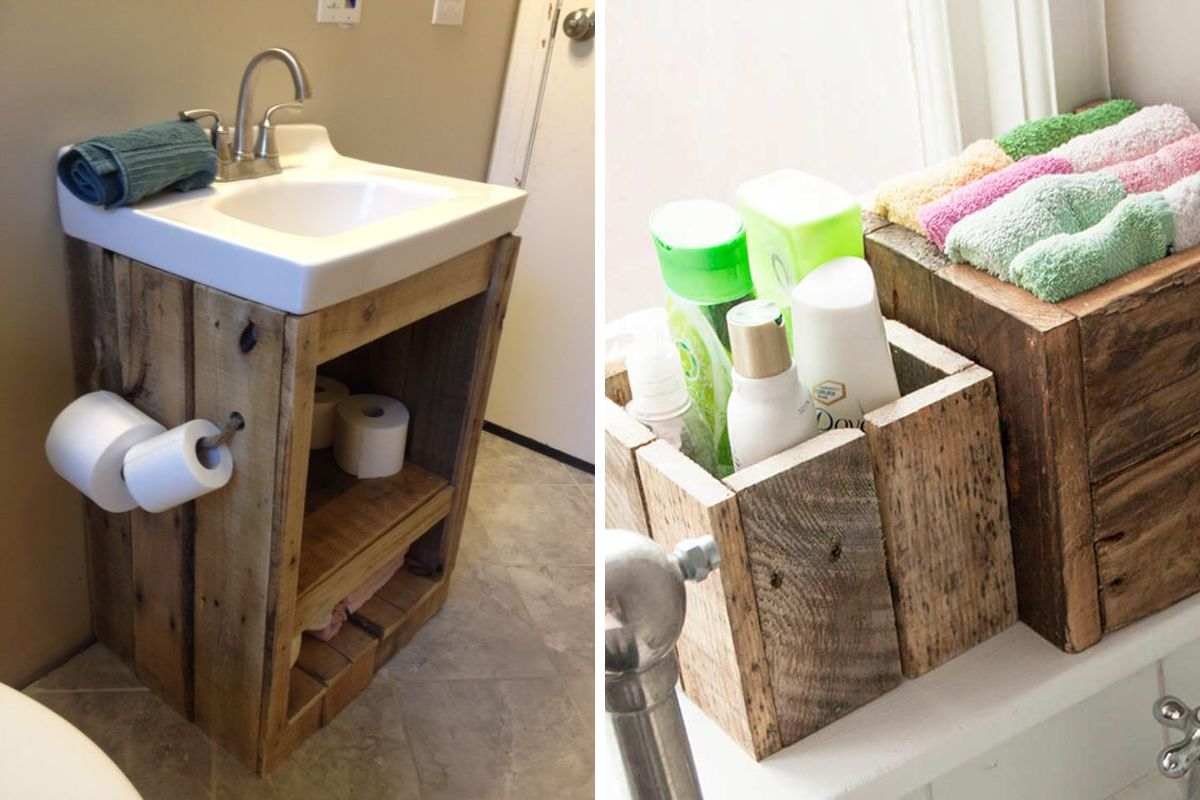 idee per usare pallet in bagno