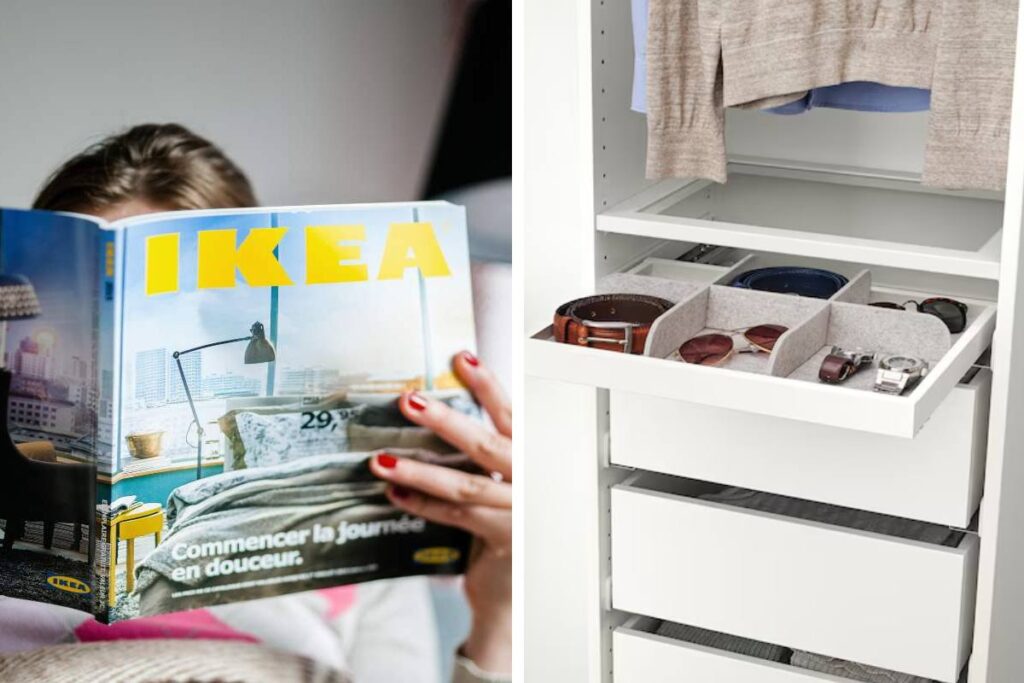 Ripiano Ikea che organizza il guardaroba