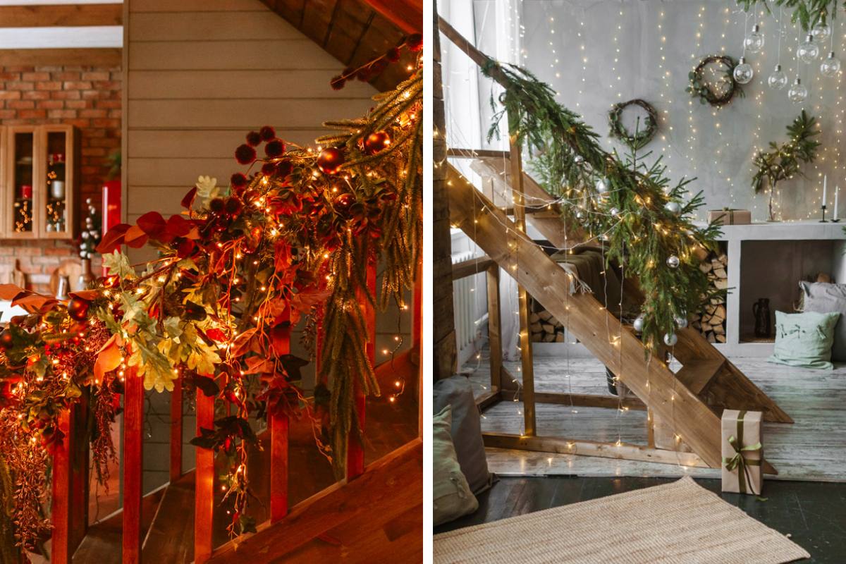 Decorare e scale interne di casa per il Natale