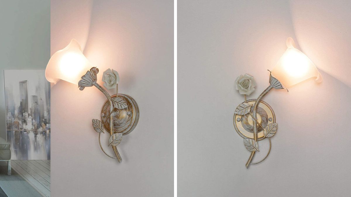 Illuminazione shabby in soggiorno