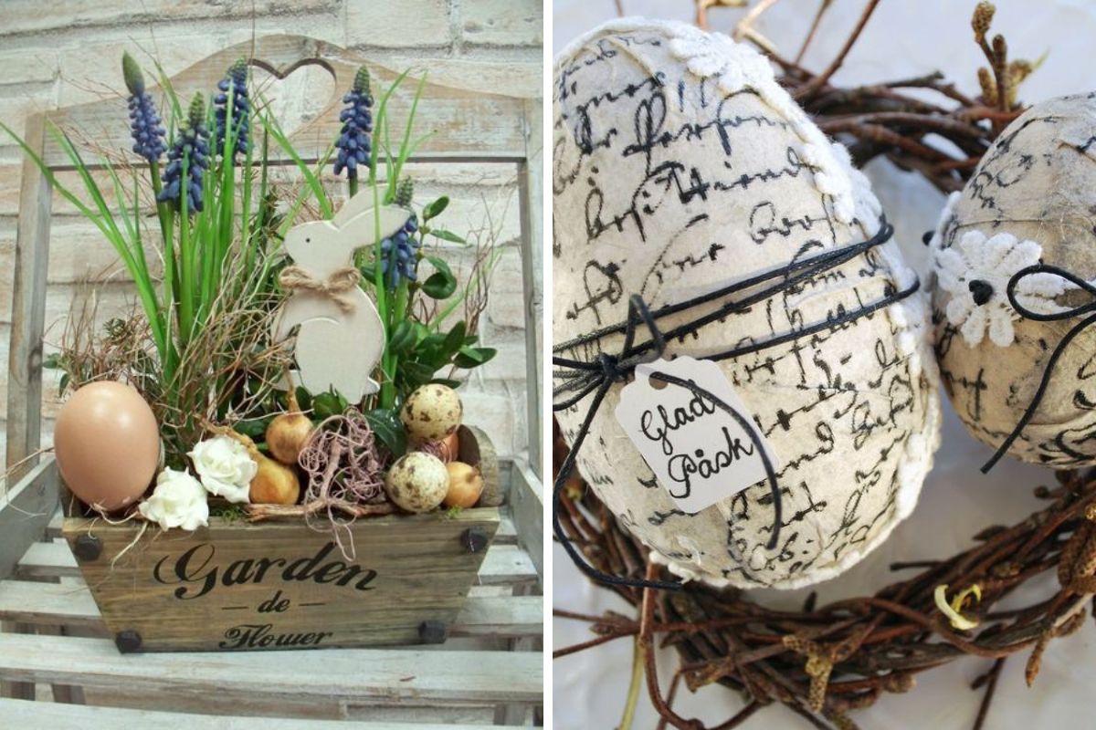 Decorazioni di pasqua shabby chic