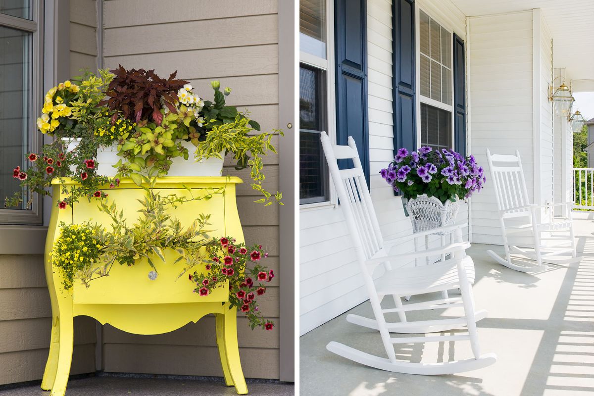 portico con fiori per la primavera